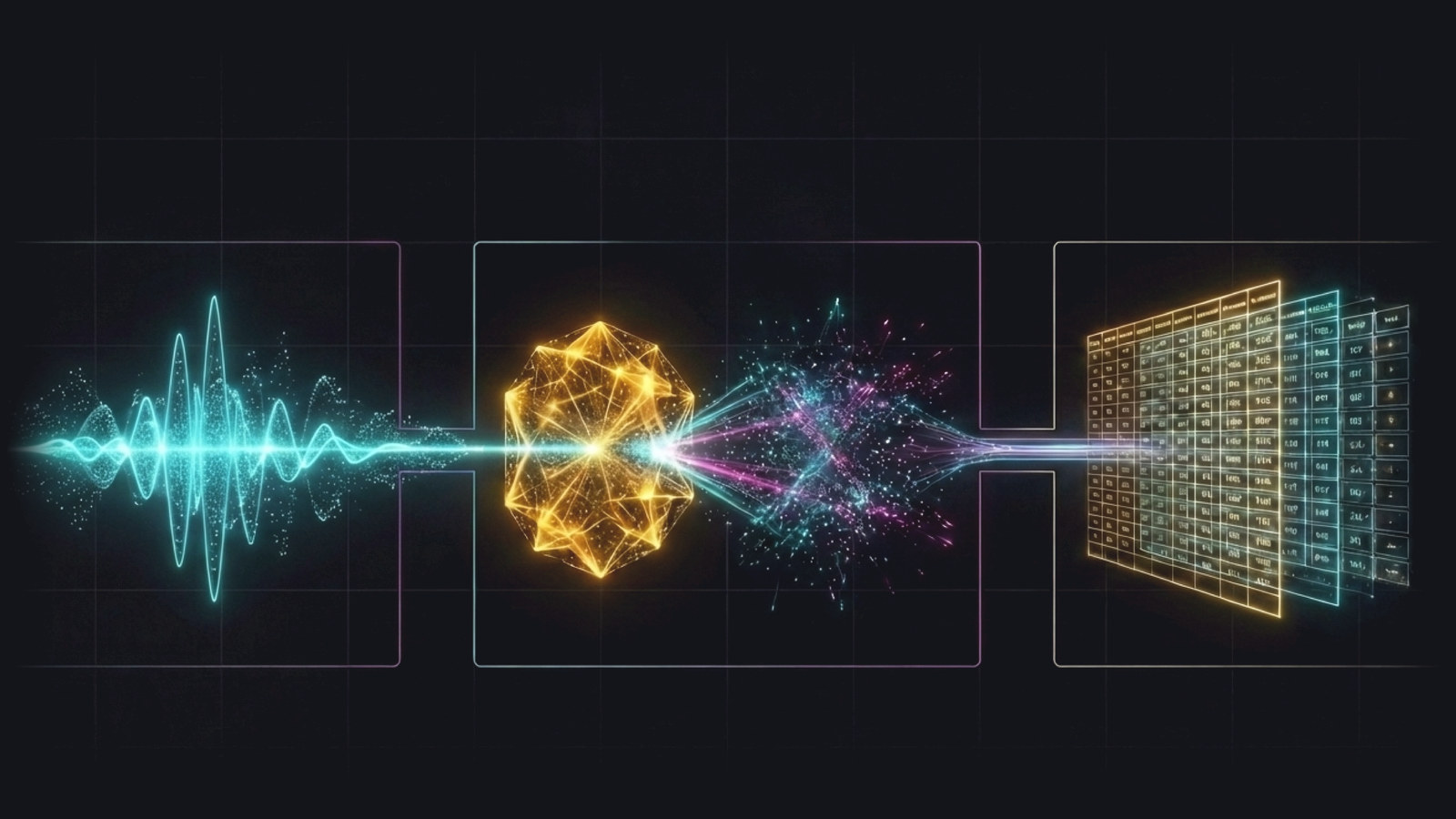 abstract representation of an optical quantum challenge going through a PUF